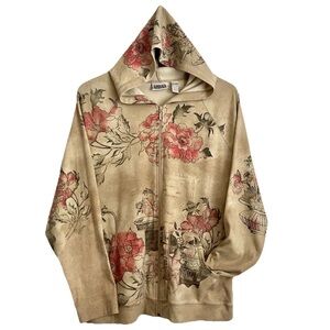 Chico's Floral Tan Hoodie